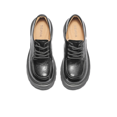 森达牛津鞋女款2025秋季新款商场同款厚底粗高跟单鞋XQN02CM5