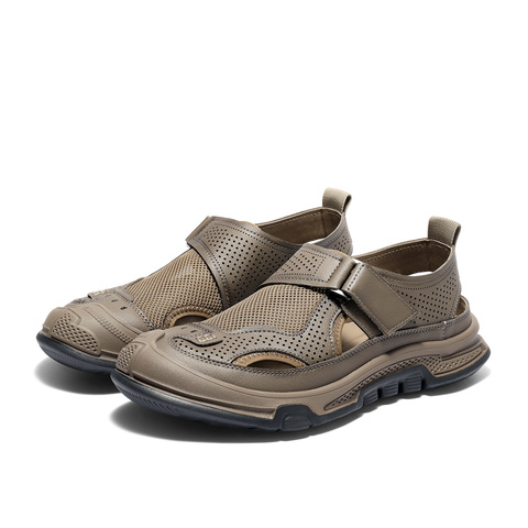 森达运动凉鞋男2025秋新网面透气厚底户外休闲鞋QJ032CM5