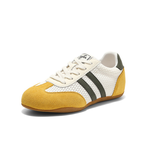 森达网面鞋女2025夏新户外德训拼接舒适休闲板鞋WP028BM5