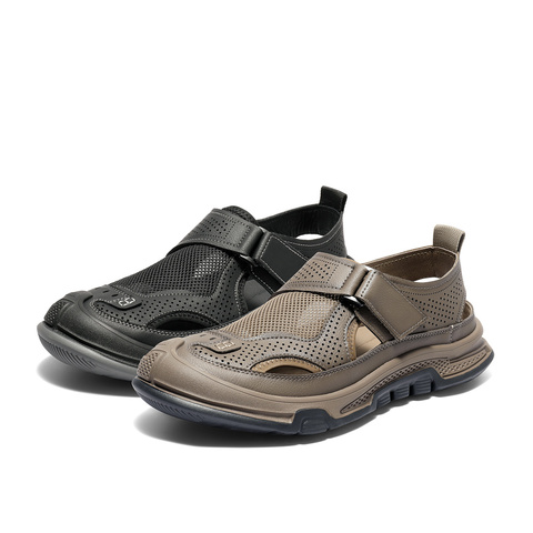 森达运动凉鞋男2025秋新网面透气厚底户外休闲鞋QJ032CM5