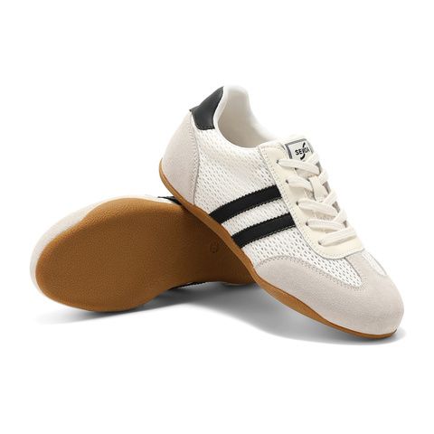 森达网面鞋女2025夏新户外德训拼接舒适休闲板鞋WP028BM5