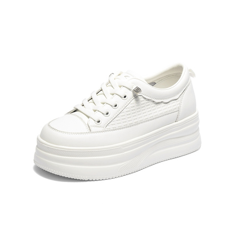 森达小白鞋女2025秋季新款商场同款厚底显高休闲鞋XSD01CM5