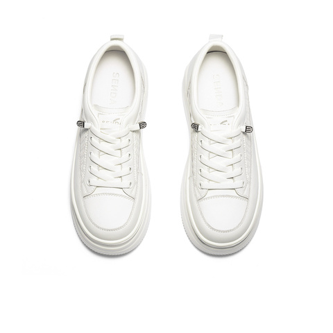 森达小白鞋女2025秋季新款商场同款厚底显高休闲鞋XSD01CM5