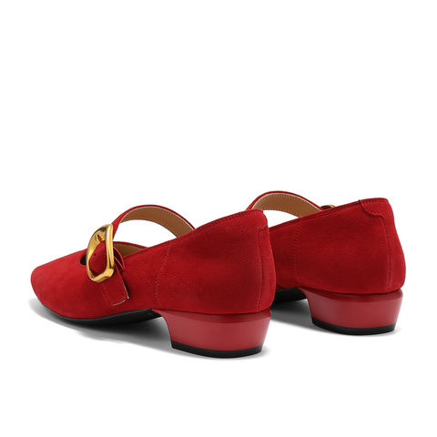 森达玛丽珍女款2025秋季新款气质通勤粗跟浅口单鞋ZTH10CQ5