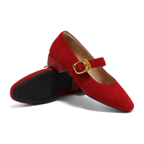 森达玛丽珍女款2025秋季新款气质通勤粗跟浅口单鞋ZTH10CQ5