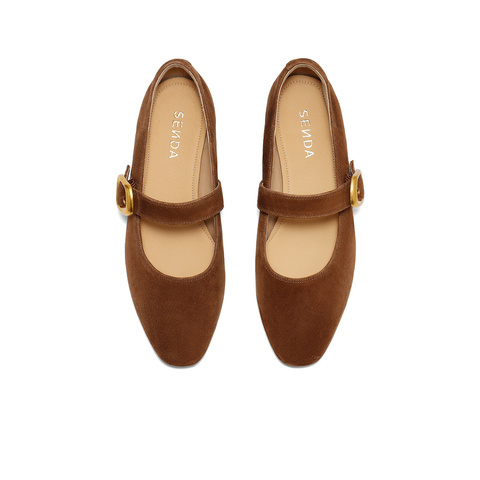 森达玛丽珍女款2025秋季新款气质通勤粗跟浅口单鞋ZTH10CQ5