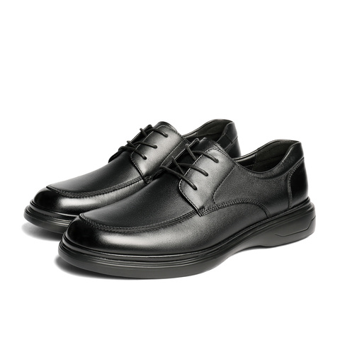 森达休闲皮鞋男2025秋季新款商场同款简约厚底休闲鞋K4B08CM5