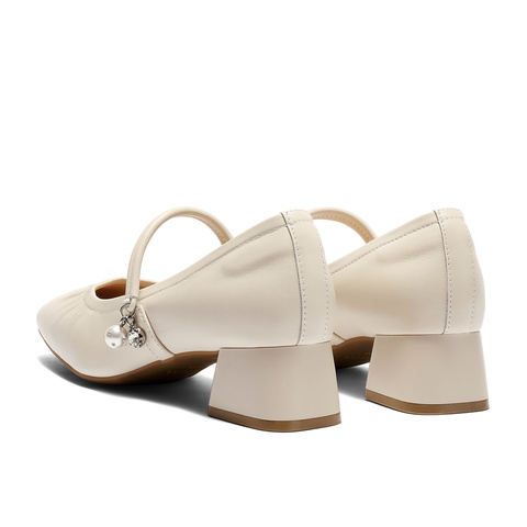 森达玛丽珍鞋女2025秋新商场同款通勤气质粗跟浅口单鞋XPX01CQ5