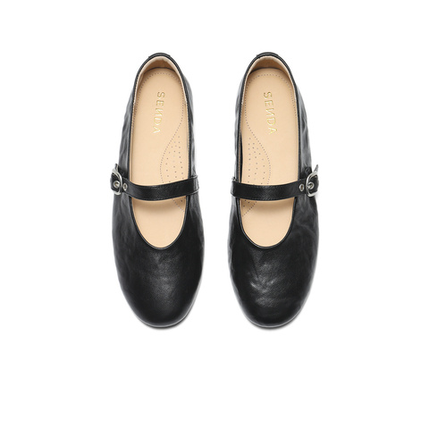 森达玛丽珍鞋女2025秋新时尚芭蕾平跟休闲浅口单鞋WP036CQ5