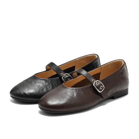 森达玛丽珍鞋女2025秋新时尚芭蕾平跟休闲浅口单鞋WP036CQ5