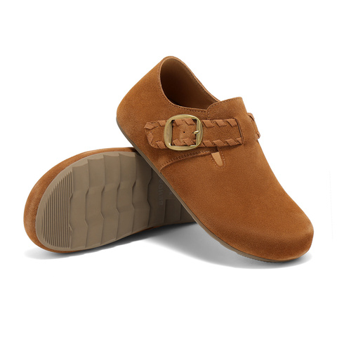 森达勃肯鞋女2025秋季新款简约舒适平底休闲鞋ZTH84CM5