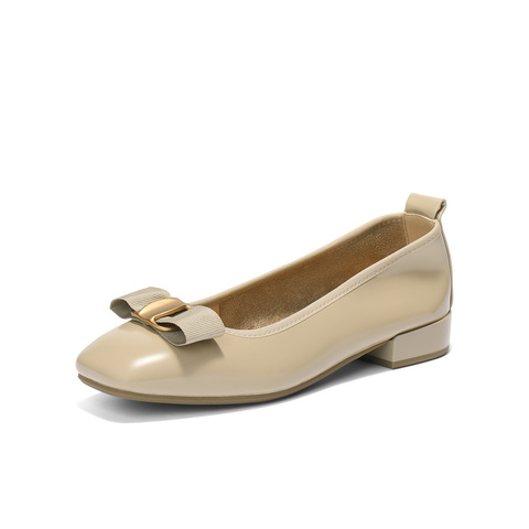 森达时装鞋女2025秋季新款知性通勤粗跟浅口单鞋WP044CQ5