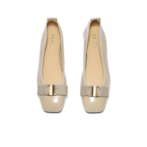 森达时装鞋女2025秋季新款知性通勤粗跟浅口单鞋WP044CQ5