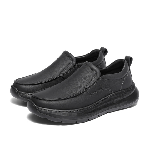 森达休闲皮鞋男2025秋新简约一脚蹬厚底休闲鞋2AU02CM5