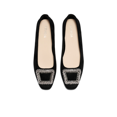 森达法式平底单鞋女2025秋新通勤一脚蹬低跟单鞋WP043CQ5