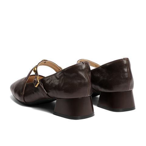 森达玛丽珍女2025秋新商场同款小金豆粗跟浅口单鞋XUQ01CQ5