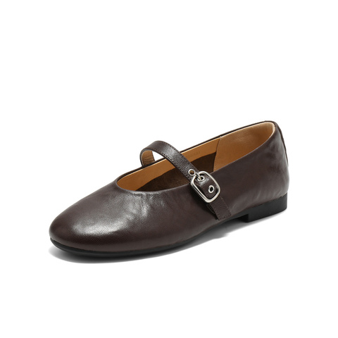 森达玛丽珍鞋女2025秋新时尚芭蕾平跟休闲浅口单鞋WP036CQ5