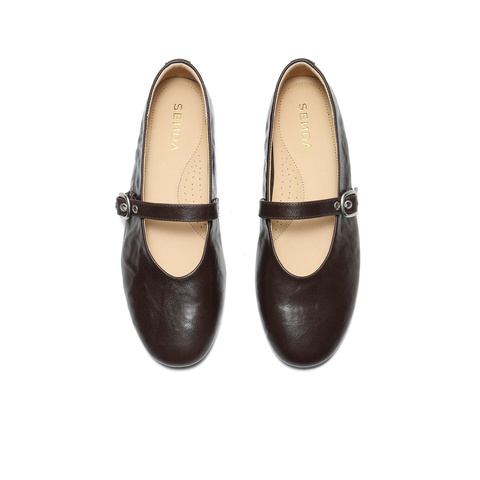 森达玛丽珍鞋女2025秋新时尚芭蕾平跟休闲浅口单鞋WP036CQ5