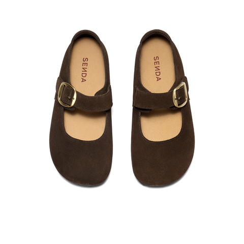 森达勃肯鞋女2025秋季新款舒适软底内增高浅口单鞋ZTH82CQ5