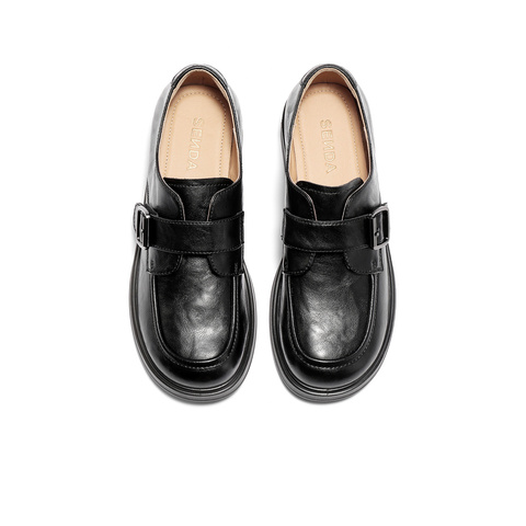 森达牛津鞋女2025秋新商场同款皮带扣厚底休闲单鞋XUK01CA5