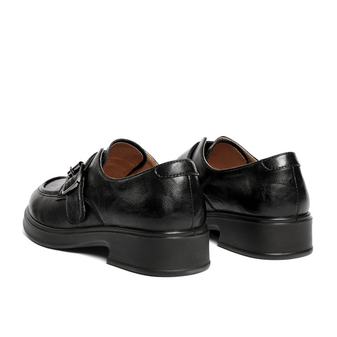 森达牛津鞋女2025秋新商场同款皮带扣厚底休闲单鞋XUK01CA5