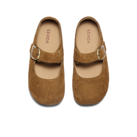 森达勃肯鞋女2025秋季新款舒适软底内增高浅口单鞋ZTH82CQ5