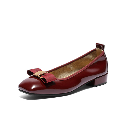 森达时装鞋女2025秋季新款知性通勤粗跟浅口单鞋WP044CQ5