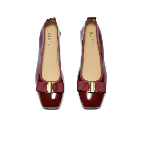 森达时装鞋女2025秋季新款知性通勤粗跟浅口单鞋WP044CQ5