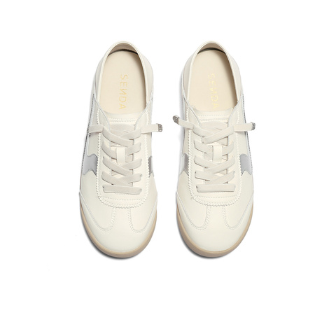 森达德训鞋女款2025夏新运动风休闲小白板鞋WP013BM5