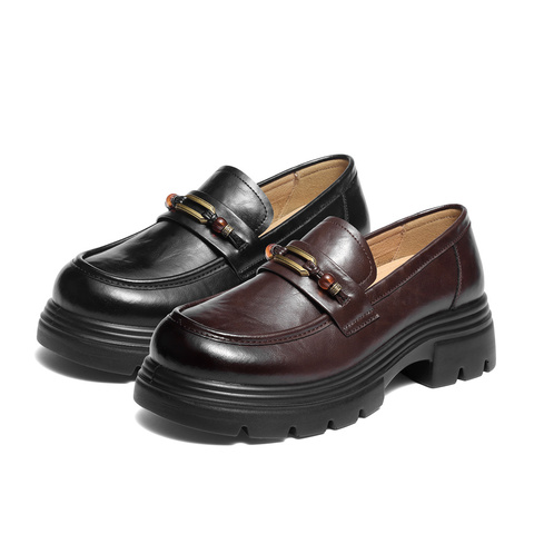 森达乐福鞋女2025秋新商场同款学院风厚底休闲单鞋XUL01CA5