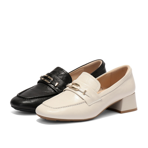 森达乐福鞋女2025秋新商场同款气质通勤粗跟单鞋XUN01CA5