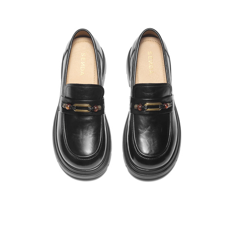 森达乐福鞋女2025秋新商场同款学院风厚底休闲单鞋XUL01CA5