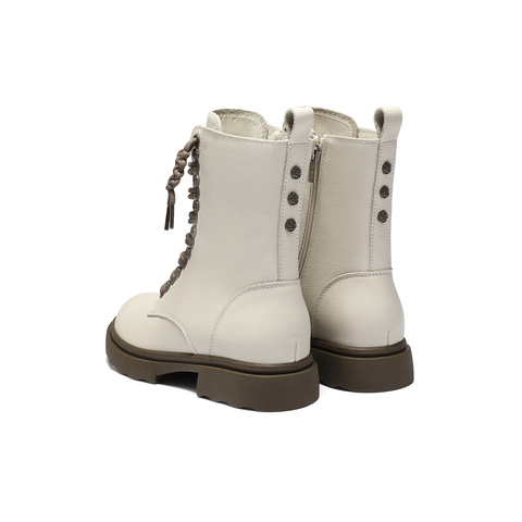 森达马丁靴女2025冬新商场同款百搭真皮休闲中筒靴XTC01DZ5