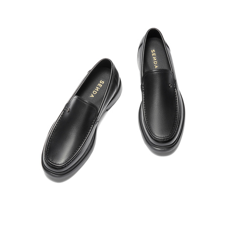 森达休闲皮鞋男2025冬新商场同款一脚蹬厚底单鞋K3M05DM5