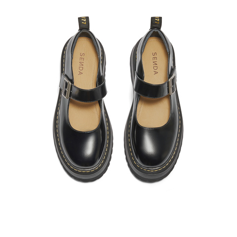 森达玛丽珍鞋女款2025春季新款学院风厚底浅口单鞋ZCC27AQ5