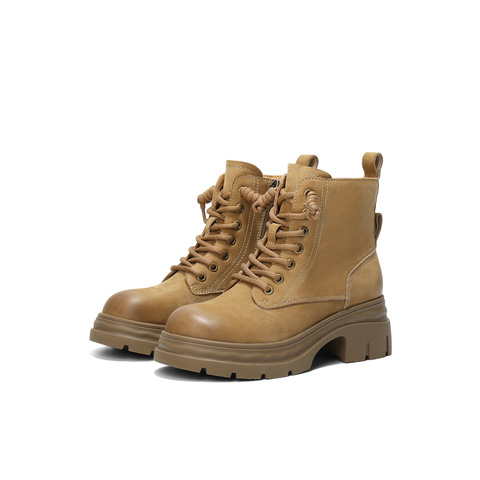 森达马丁靴女2025冬新商场同款户外徒步厚底休闲短靴XTB01DD5