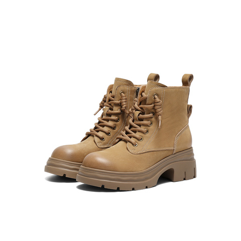 森达马丁靴女2025冬新商场同款户外潮流厚底休闲短靴XTB01DD5