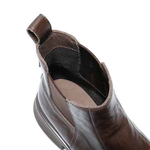 森达切尔西靴女2025冬新商场同款潮流休闲短皮靴XTT01DD5