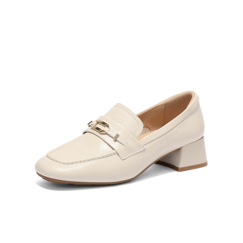 森达乐福鞋女2025秋新商场同款气质通勤粗跟单鞋XUN01CA5