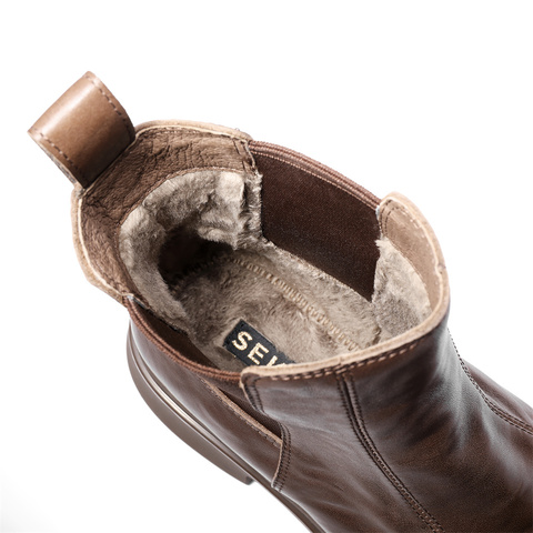 森达切尔西靴女2025冬新商场同款潮流休闲短皮靴XTT01DD5