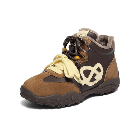 森达高帮鞋女2025冬季新款商场同款户外德训休闲鞋XTW01DD5