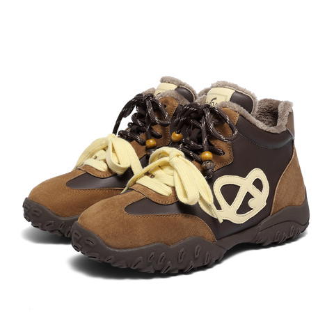 森达高帮鞋女2025冬季新款商场同款户外德训休闲鞋XTW01DD5