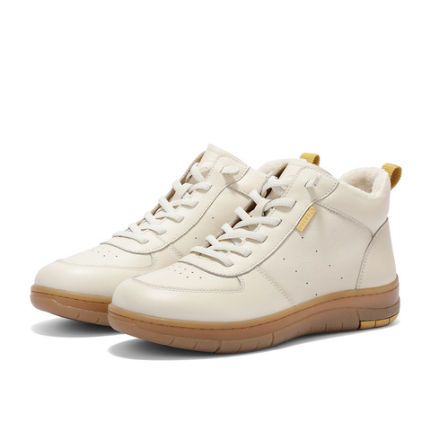 森达休闲靴女2025冬新商场同款潮流户外厚底皮短靴4BK46DD5