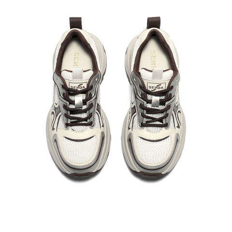 森达网面鞋女2025秋新商场同款拼接厚底休闲老爹鞋XRW01CM5