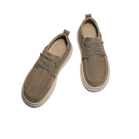 森达休闲皮鞋男2025秋新商场同款简约舒适厚底单鞋2BA01CM5