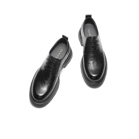 森达休闲皮鞋男2025冬新商场同款厚底舒适单鞋2AN01DM5