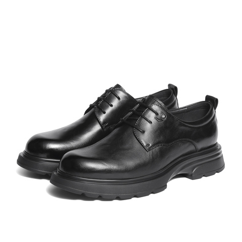 森达休闲皮鞋男2025冬新商场同款厚底舒适单鞋2AN01DM5