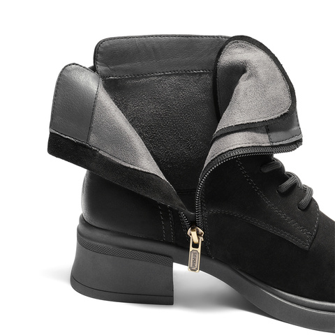 森达马丁靴女2025冬新商场同款潮流户外粗跟短皮靴4CU40DD5