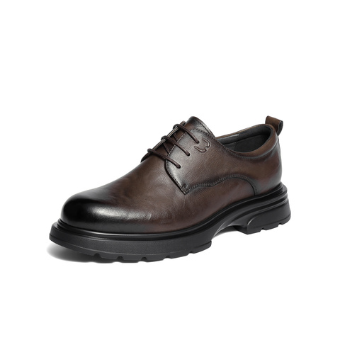 森达休闲皮鞋男2025冬新商场同款厚底舒适单鞋2AN01DM5