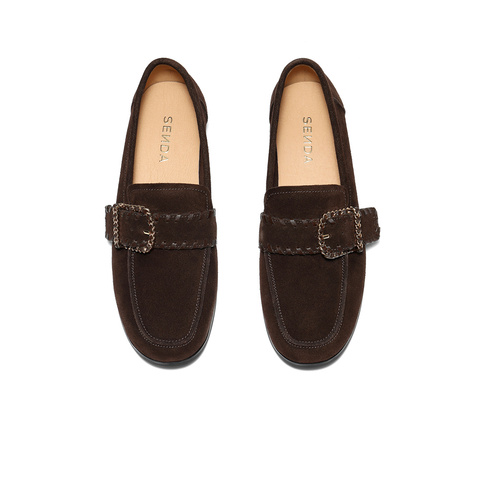 森达乐福鞋女2025秋新简约皮带扣一脚蹬平跟单鞋ZTH91CA5